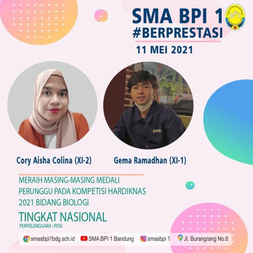 SMA BPI 1 RAIH MEDALI PADA KOMPETENSI HARDIKNAS 2021 BIDANG BIOLOGI